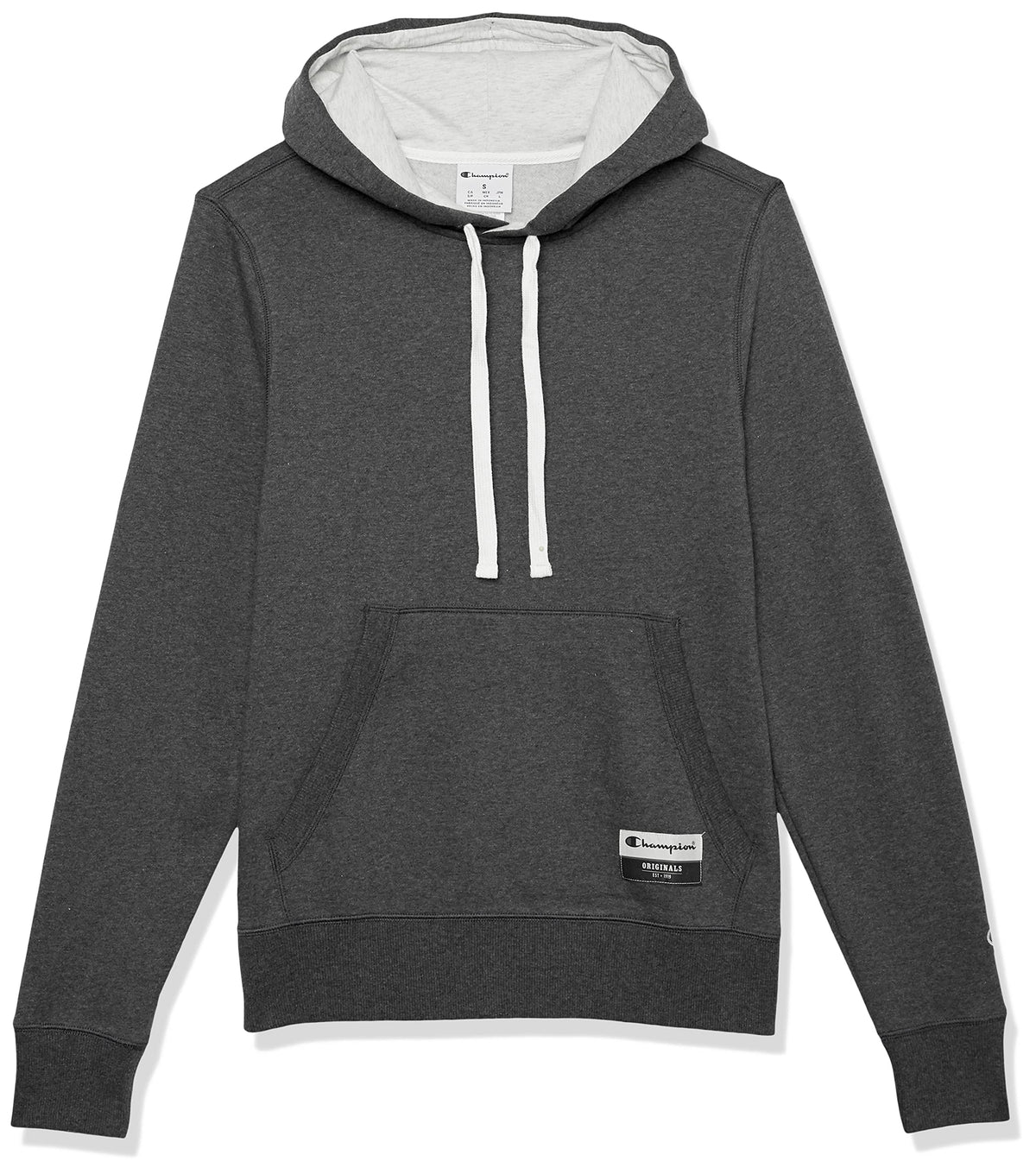 Champion Men's Authentic Originals Sueded Pullover Hoodie, Charcoal Heather, Small