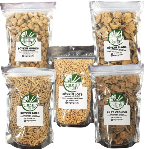 VEGAN GWAILO VALUE FAMILY PACK | 100 Percent PLANT BASED | 5 PACKAGES OF OUR BEST SELLERS | TEXTURED VEGETABLE PROTEIN | VEGAN