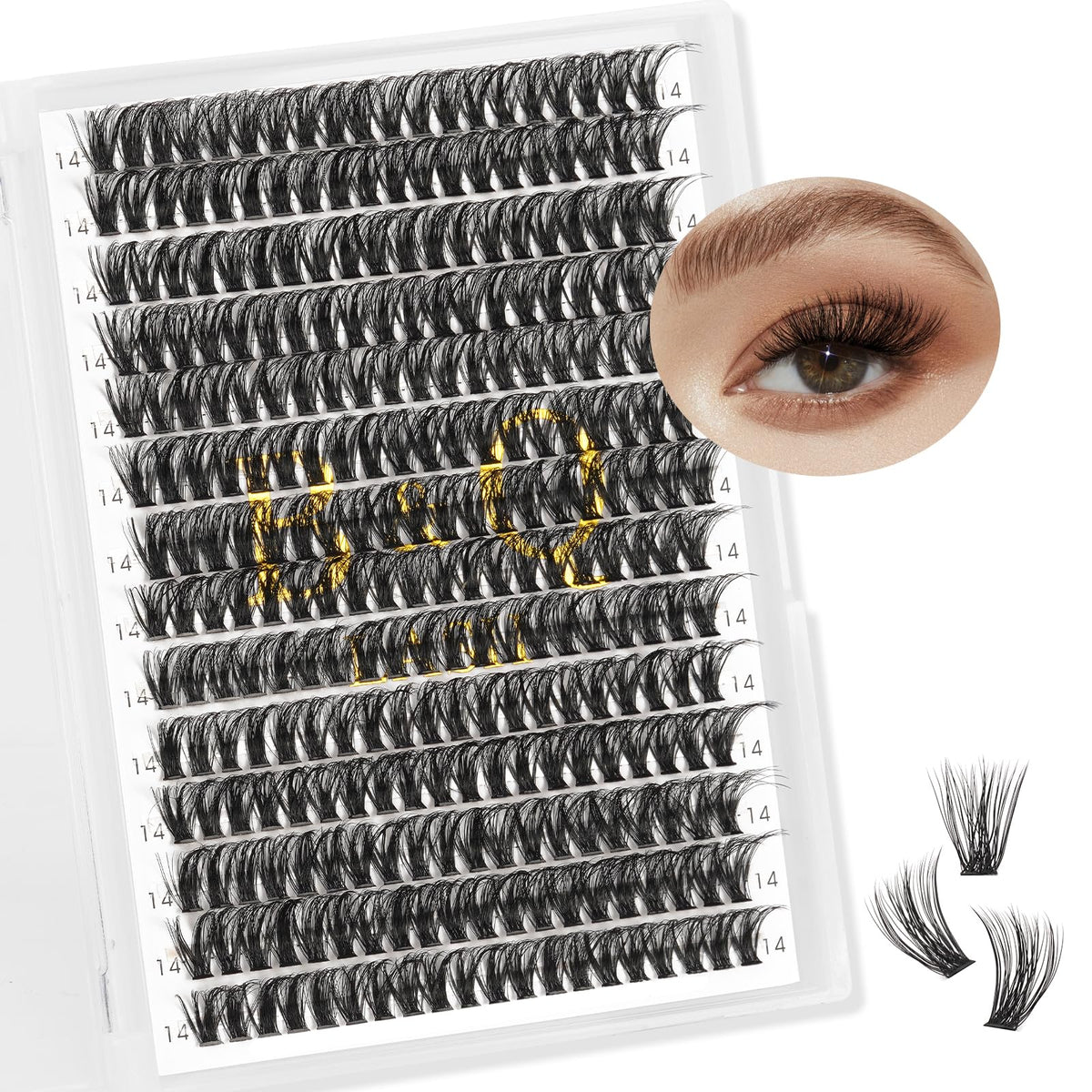 Lash Clusters Individual Lashes B&Q Lash 280 PCS Eyelash Clusters False Eyelash 35D 45D Lash Extension Fluffy Natural Cluster Eyelash Extensions DIY Eyelash Extensions at Home (RR280-45D-C-12mm)