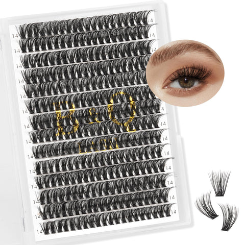 Lash Clusters Individual Lashes B&Q Lash 280 PCS Eyelash Clusters False Eyelash 35D 45D Lash Extension Fluffy Natural Cluster Eyelash Extensions DIY Eyelash Extensions at Home (RR280-45D-C-12mm)
