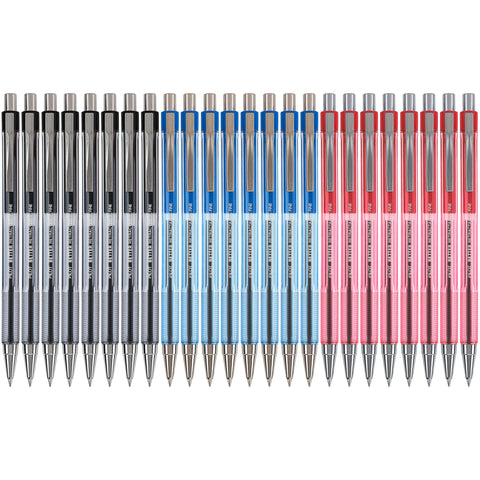 Pilot Better Ball Point Retractable Pen Assortment, Fine Point, 8 Each Black, Blue, and Red (24 Pens Total)