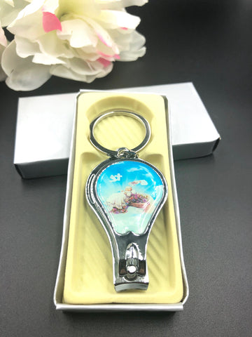 12 Pcs Baptism Keychain with Nail Clipper and Opener Party Favors for Baby Boys and Girls/Bautizo Recuerdos/Gift for Guest/Christening Favors