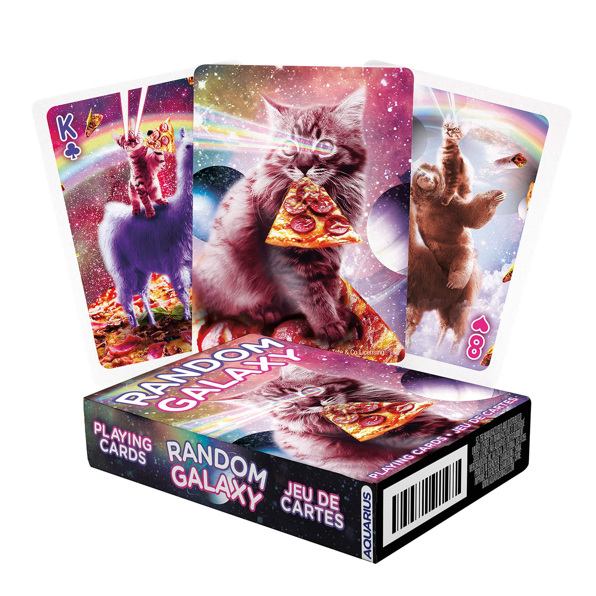 AQUARIUS Random Galaxy Playing Cards - Sloths, Llamas, Cats, Lasers & More - Themed Deck of Cards for Your Favorite Card Games - Officially Licensed Merchandise & Collectibles