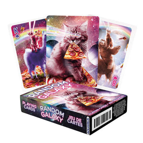 AQUARIUS Random Galaxy Playing Cards - Sloths, Llamas, Cats, Lasers & More - Themed Deck of Cards for Your Favorite Card Games - Officially Licensed Merchandise & Collectibles