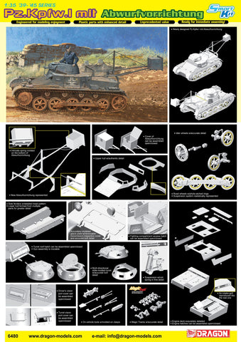 Dragon Models PZ.KPFW.I MIT Abwurfvorrichtung Smart Kit, 1/35-Scale