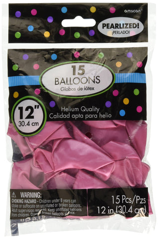 New Pink Pearl Latex Balloons - 12" (12 Packs Of 15) - Ideal For Elegant Celebrations & Events, Weddings, Birthdays & Anniversaries - (180 Pcs.)