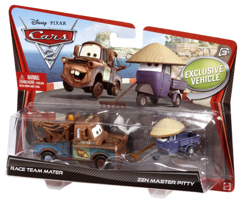 Disney / Pixar CARS 2 Movie 155 Die Cast Car 2Pack Race Team Mater Zen Master Pitty