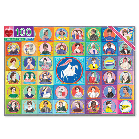 eeBoo: Votes for Women 100 Piece Puzzle, Perfect Project for Little Hands, Aids in Development of Pattern, Shape, and Color Recognition, Offers Children a Challenge, Perfect for Ages 5 and up
