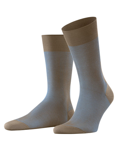 FALKE Men's Fine Shadow M So Cotton Patterned 1 Pair Socks, Brown Shitake 5182, 10-11