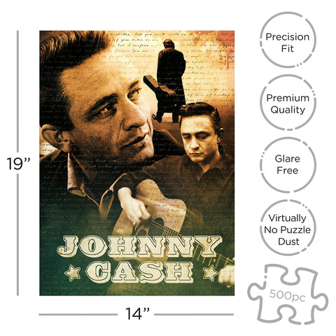 AQUARIUS Johnny Cash Puzzle (500 Piece Jigsaw Puzzle) - Glare Free - Precision Fit - Officially Licensed Johnny Cash Merchandise & Collectibles - 14 x 19 Inches