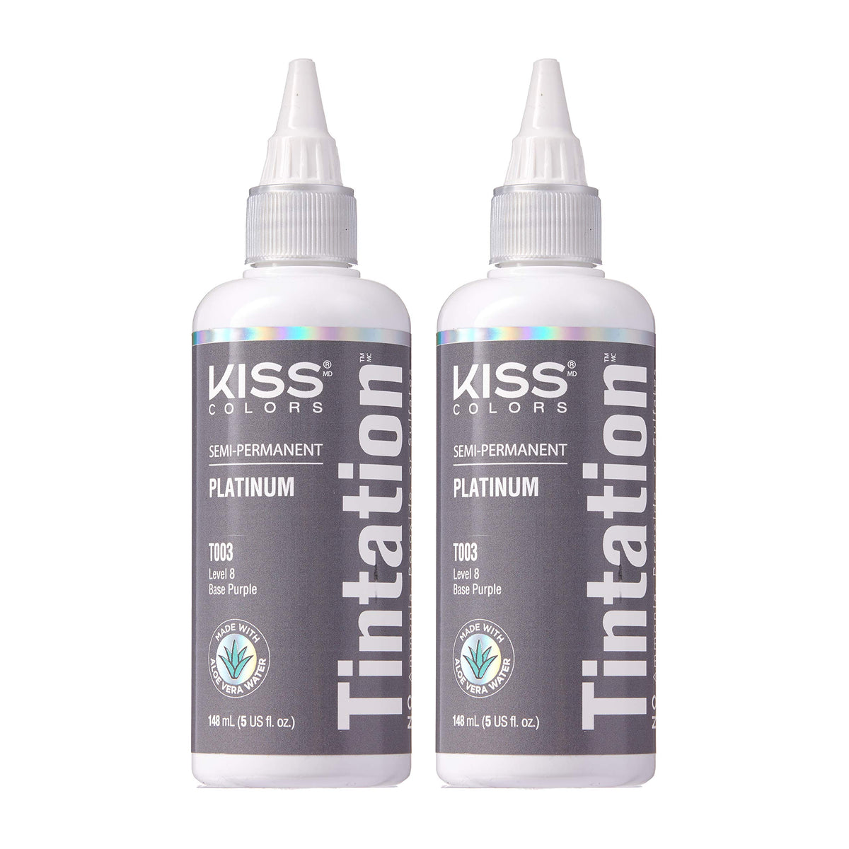 Kiss Tintation Semi-Permanent Hair Color 5 Ounce (Platinum (2 Pack))
