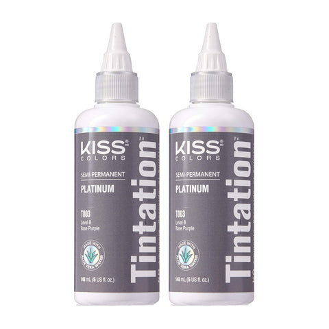 Kiss Tintation Semi-Permanent Hair Color 5 Ounce (Platinum (2 Pack))