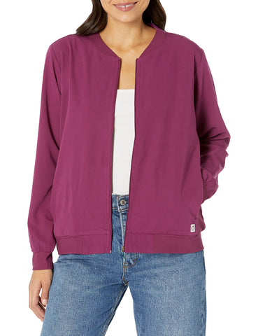 WonderWink AERO Women's Bomber Jacket, Wine, XL