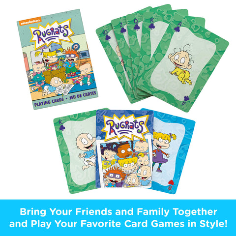 AQUARIUS Rugrats Playing Cards - Rugrats Themed Deck of Cards for Your Favorite Card Games - Officially Licensed Rugrats Merchandise & Collectibles - Poker Size with Linen Finish