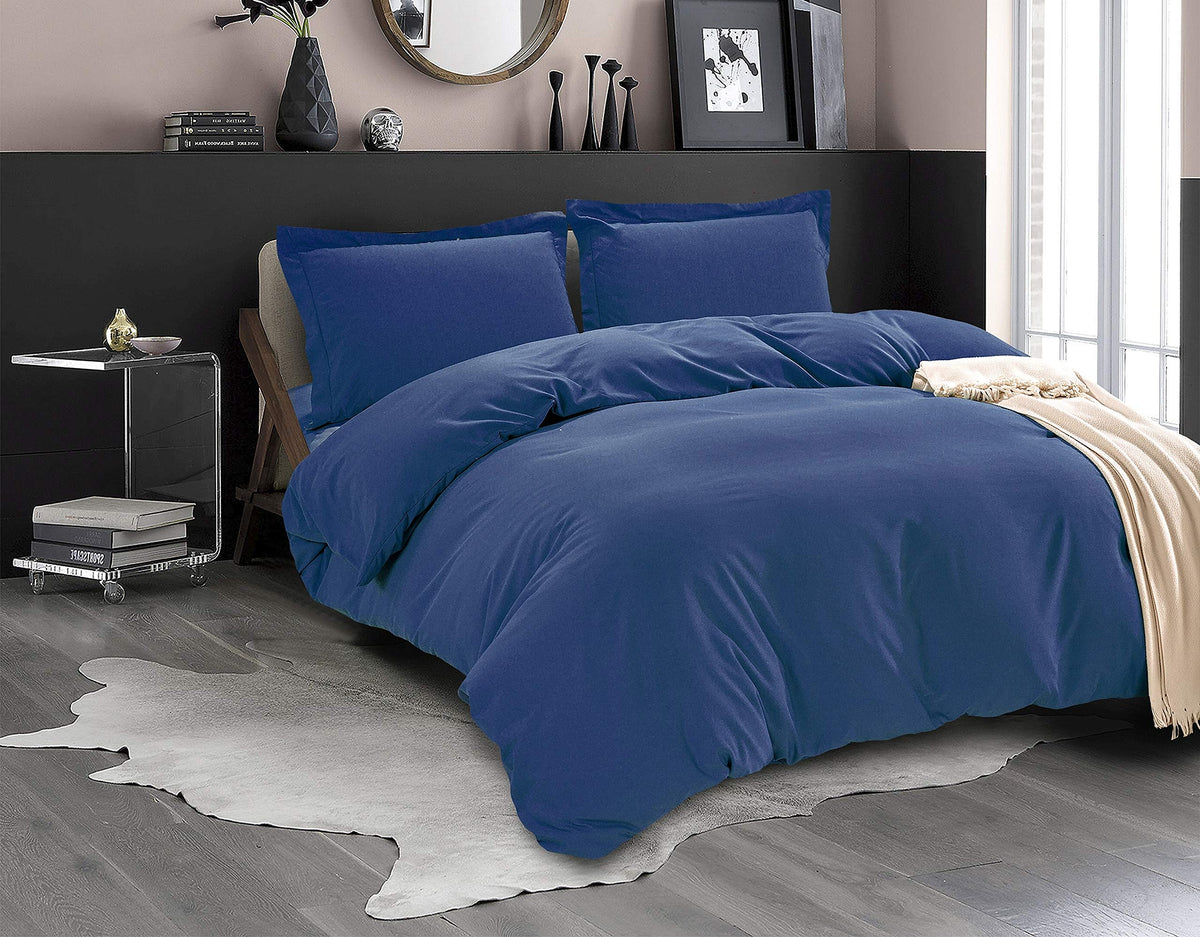 Elegant Comfort Luxury 3-Piece Duvet Cover Set - 1500 Premium Hotel Quality Microfiber Hotel Collection - Comforter Cover with Button Closure and Shams, King/California King, Navy Blue