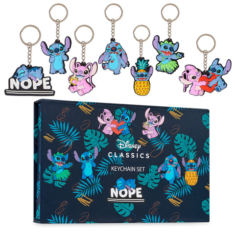Disney Stitch Keyrings for Kids Teenagers Women Mandalorian Mini Figures Set Keychain Characters Baby Yoda (Multicolor Stitch)