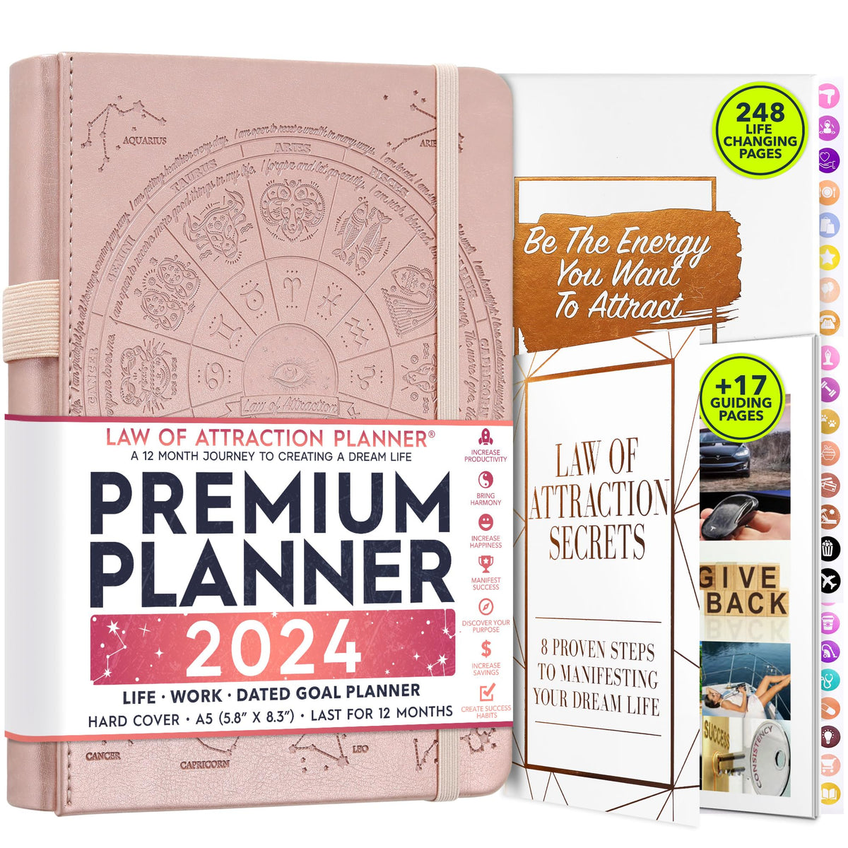 Law of Attraction Life Planner - Weekly Planner to Increase Productivity & Happiness - Weekly Planner, Organizer & Gratitude Journal