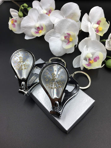 (12) New QuinceaÃƒÆ’Ã‚Â±era Recuerdos. My Sweet 15 Princess Celebration Gifts Gold/Silver Plate Nail Clipper Keychain Party Favor