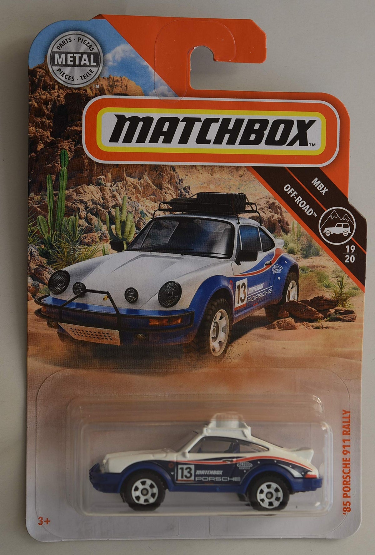 Matchbox Off Road Series '85 Porsche 911 Rally 19/20, White/Blue