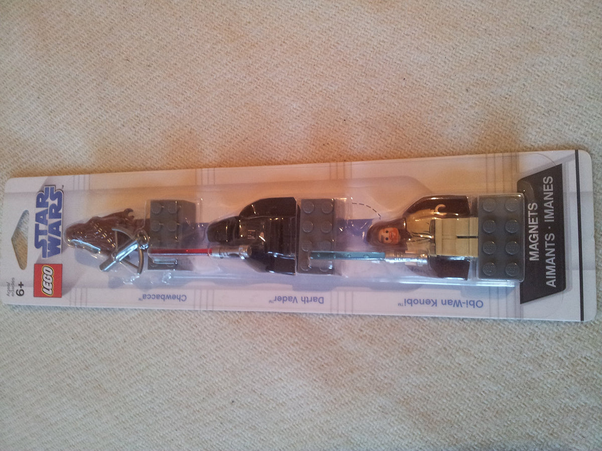 LEGO Star Wars Minifigure Magnet Set 852554 Chewbacca, Darth Vader and Obi-Wan Kenobi