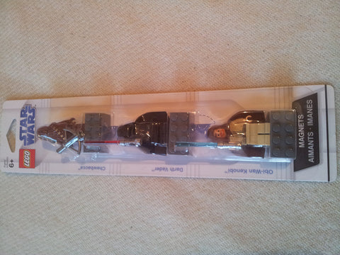 LEGO Star Wars Minifigure Magnet Set 852554 Chewbacca, Darth Vader and Obi-Wan Kenobi