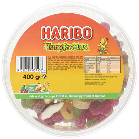 Haribo Tangfastics Bulk Sweets Drum, 400 g
