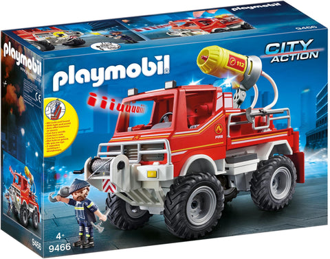 Playmobil 9466 City Action Fire Truck with Cable Winch and Foam Cannon, Fun Imaginative Role-Play, PlaySets Suitable for Children Ages 4+