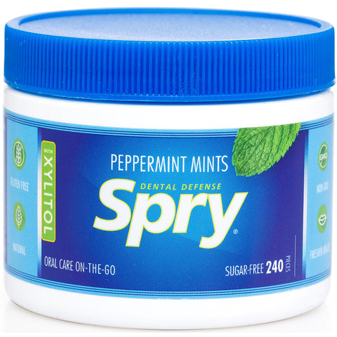 Spry Xylitol Mints, Natural Peppermint, 240 Count