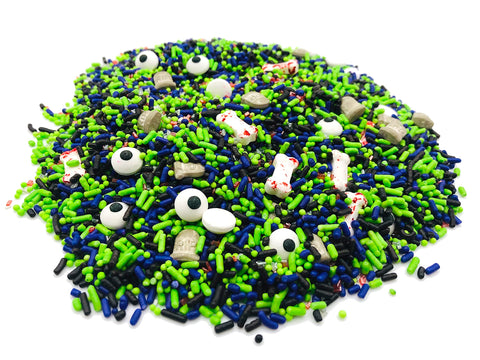Premium Halloween Sprinkle Mix - Edible Halloween Sprinkles For Baking And Decorating - Bulk Fancy Halloween Sprinkles - Fall Cake Sprinkles Medley (Zombie Grave)
