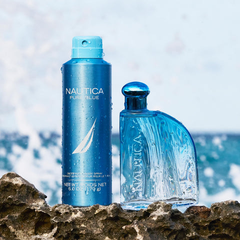 Nautica Pure Blue Deodorizing Body Spray, Fougere Aromatic Marine Fragrance, Refreshing, Modern Scent, 6.0oz