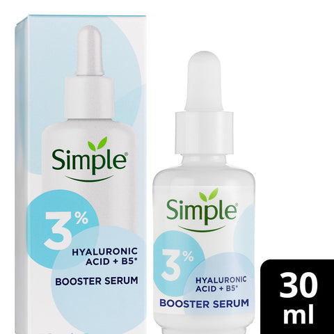 Simple 3% Hyaluronic Acid + B5* serum Booster Serum skin care product suitable for all skin types for hydrated, softer skin 30 ml