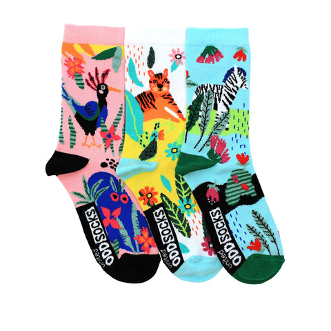 United Oddsocks - 3 Oddsocks For Girls - Zebra - UK 12-5Â½, EUR 30Â½-38Â½, US 13Â½-8