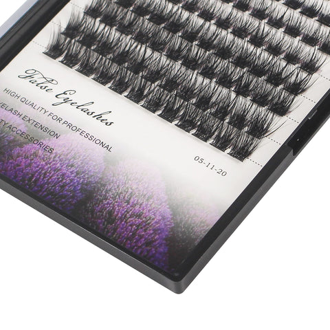 Dedila 96pcs Mixed 8-10-12-14mm/10-12-14-16mm Thick Base Dramatic Black Soft Cluster Individual False eyelashes Wide Stem 5D Volume Eye Lashes Extensions (10-12-14-16mm)