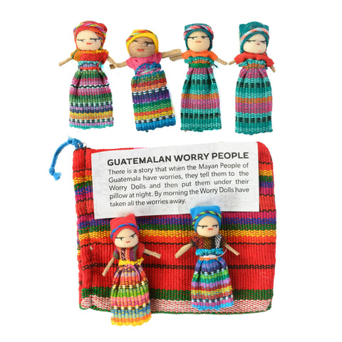 6 Worry Dolls in a Bag