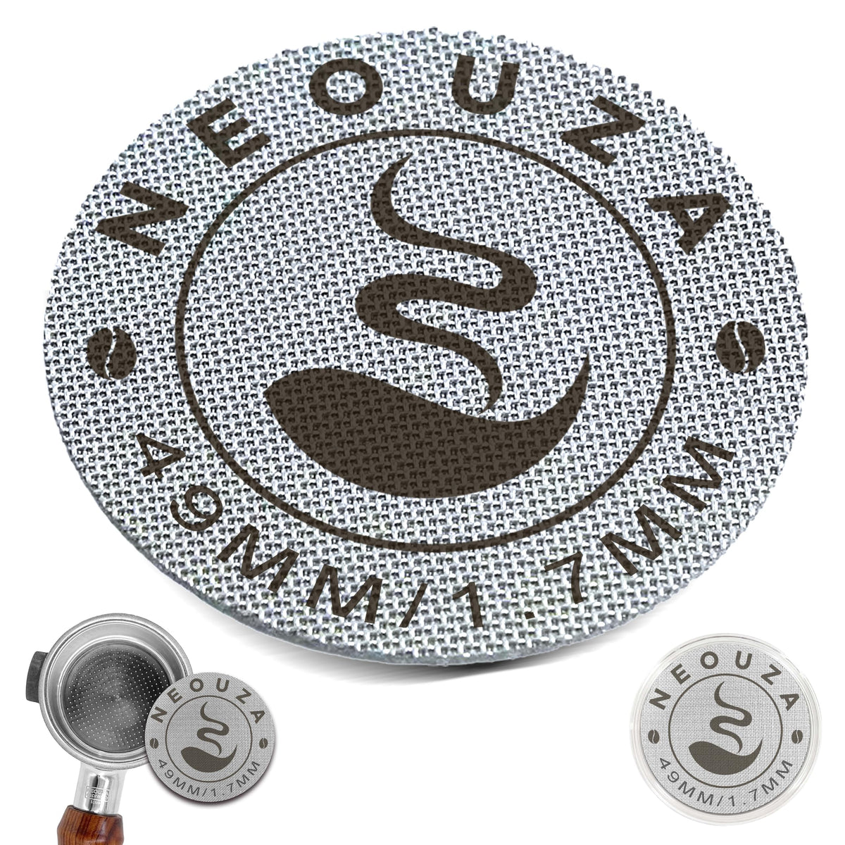 NEOUZA Espresso Puck Screen 49mm Reusable 1.7mm Thickness 150?m Stainless Steel Professional Barista Coffee Filter Mesh Plate for Espresso Portafilter Filter Basket