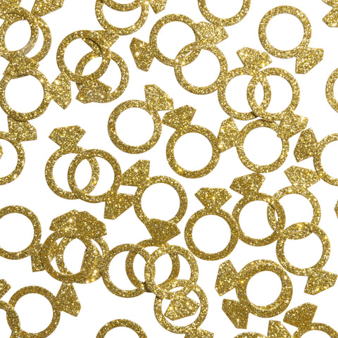50 x Gold Engagement Ring table confetti/scatter, bachelorette party decorations