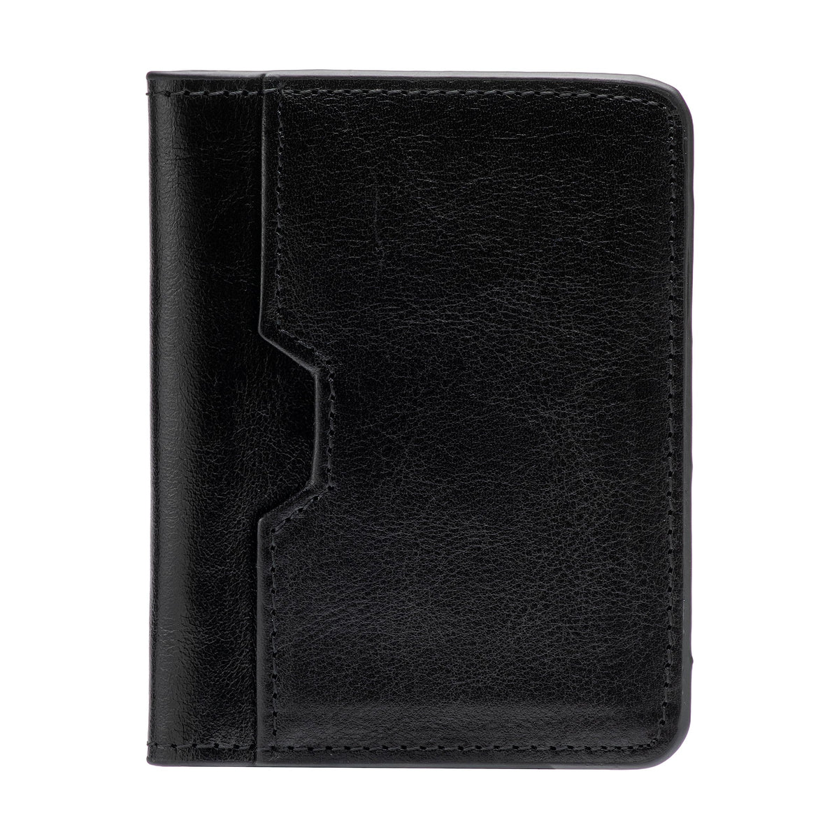 WULOUJIE Leather Minimalist Wallet for Men, Credit Card Holder?Thin Bifold Wallet, Front Pocket Wallet, Small Card Case, Slim Wallet,Father's Day Gift (BLACK)
