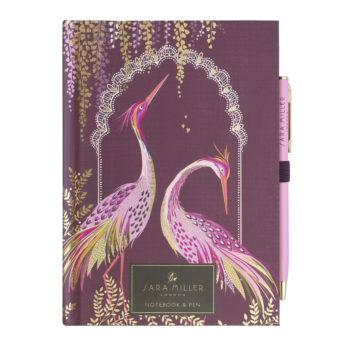 Portico Designs B6 Notebook with Pen Sara Miller London Lined Journal Stationary Gift Set- 128 Pages, 6.7" x 4.9", Haveli Garden