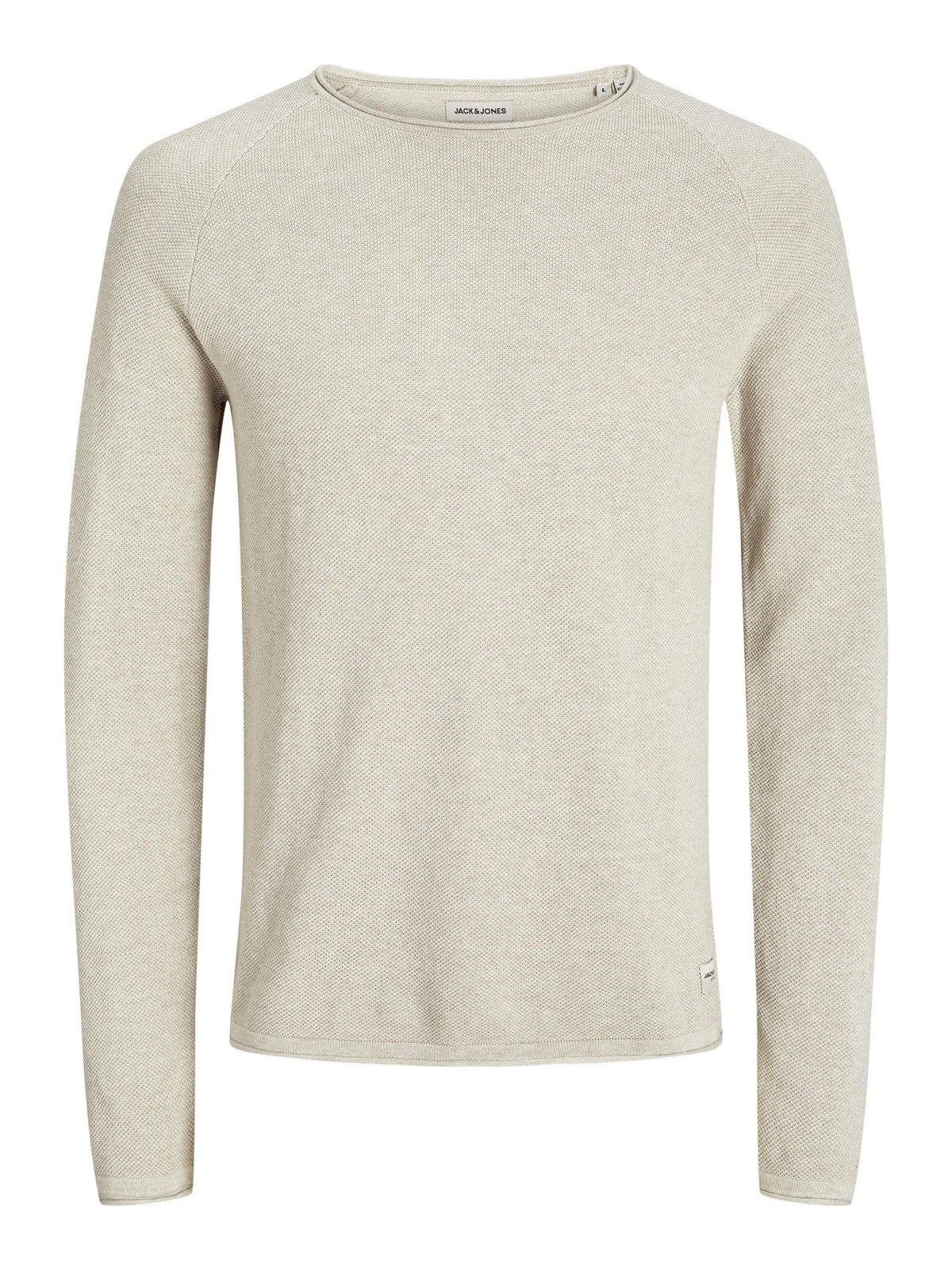 JACK & JONES NOS Men's Jjehill Knit Crew Neck Noos Jumper, Off-White (Oatmeal Detail: Melange), X-Large