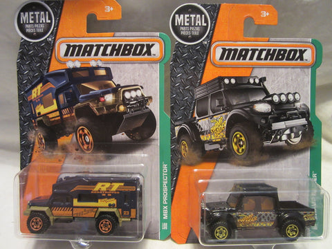 Matchbox MBX Explorers Swamp Raider & MBX Prospector Die Cast 1/64 Scale 2 Car Bundle!