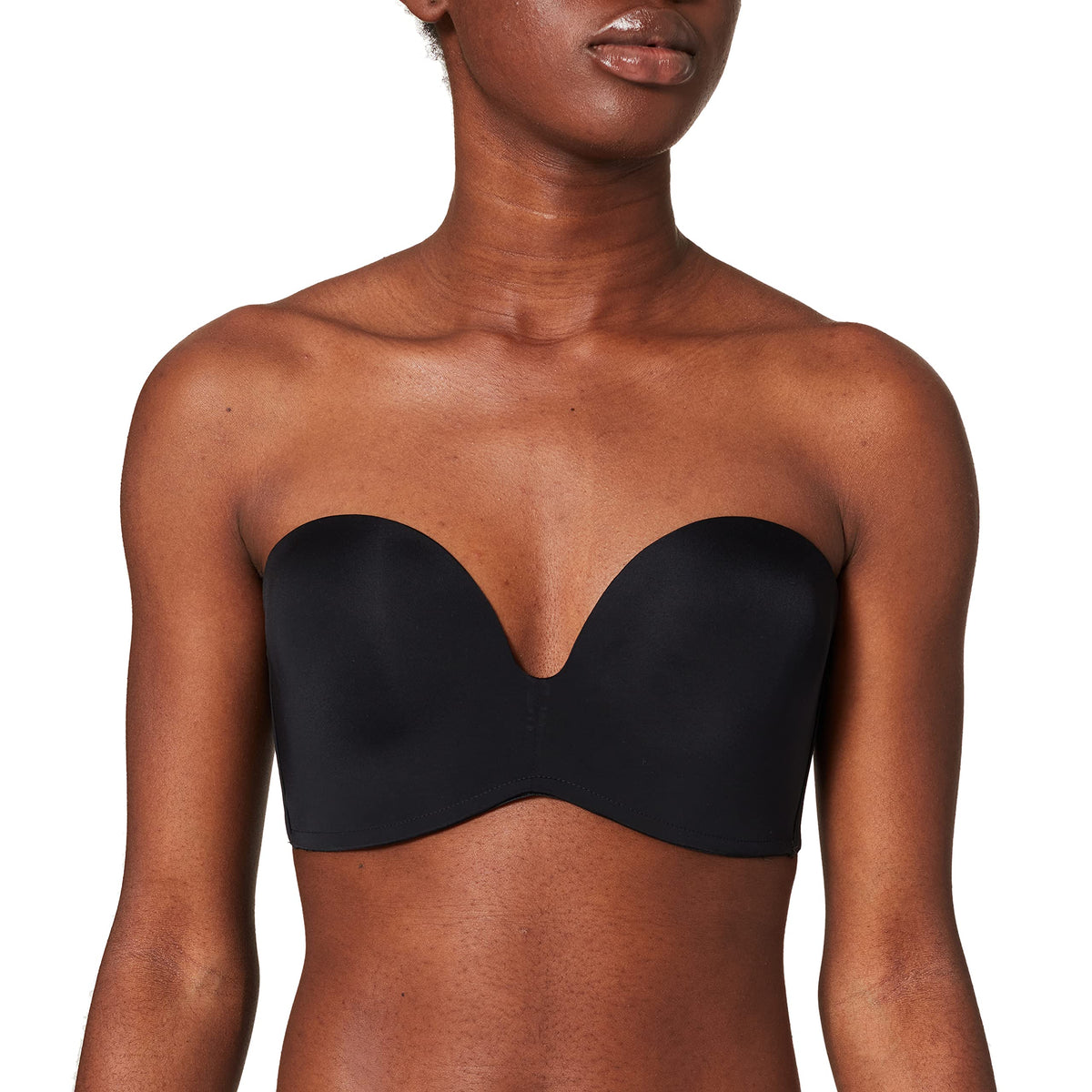 Wonderbra Womens Perfect Strapless Push-Up Bandeau Bra Black Size Us 34D Fr 90D