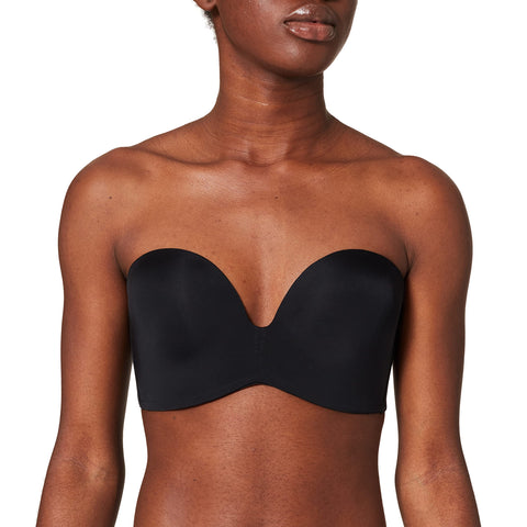 Wonderbra Womens Perfect Strapless Push-Up Bandeau Bra Black Size Us 34D Fr 90D