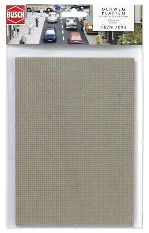 Busch 7094 Sheet Sidewalk 6/A Scale Scenery Kit
