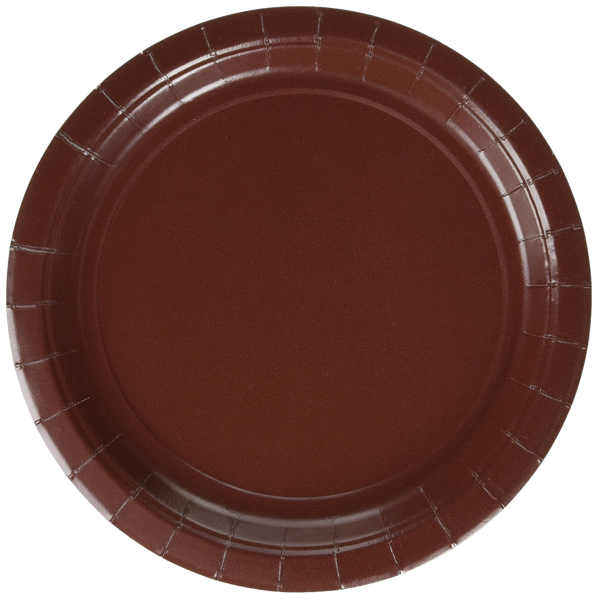 Amscan Disposable Round Party Luncheon Plates (24 Pack), 9", Brown