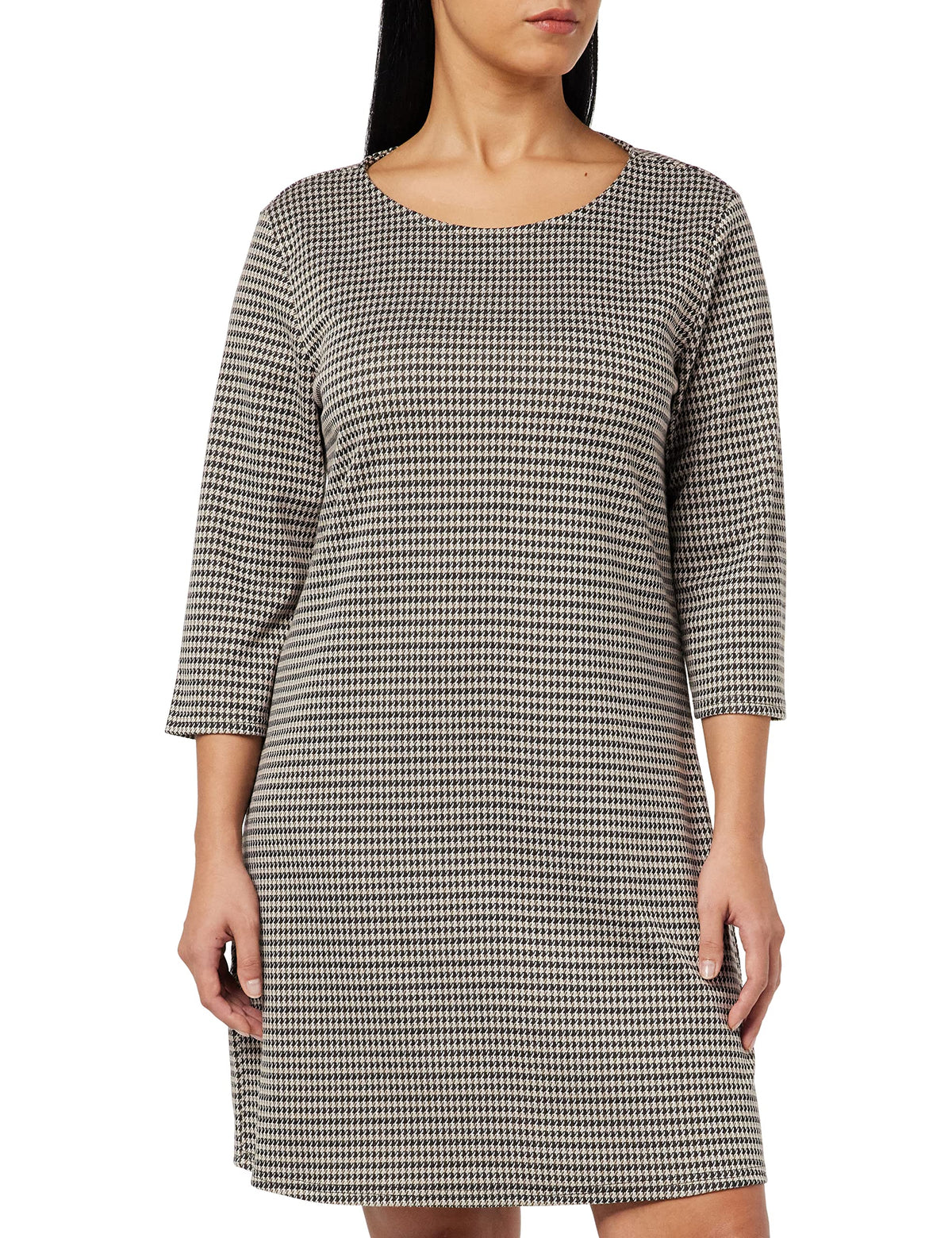 ONLY Women's Onlbrilliant 3/4 Check Dress Noos JRS Mini, Black 3, XL