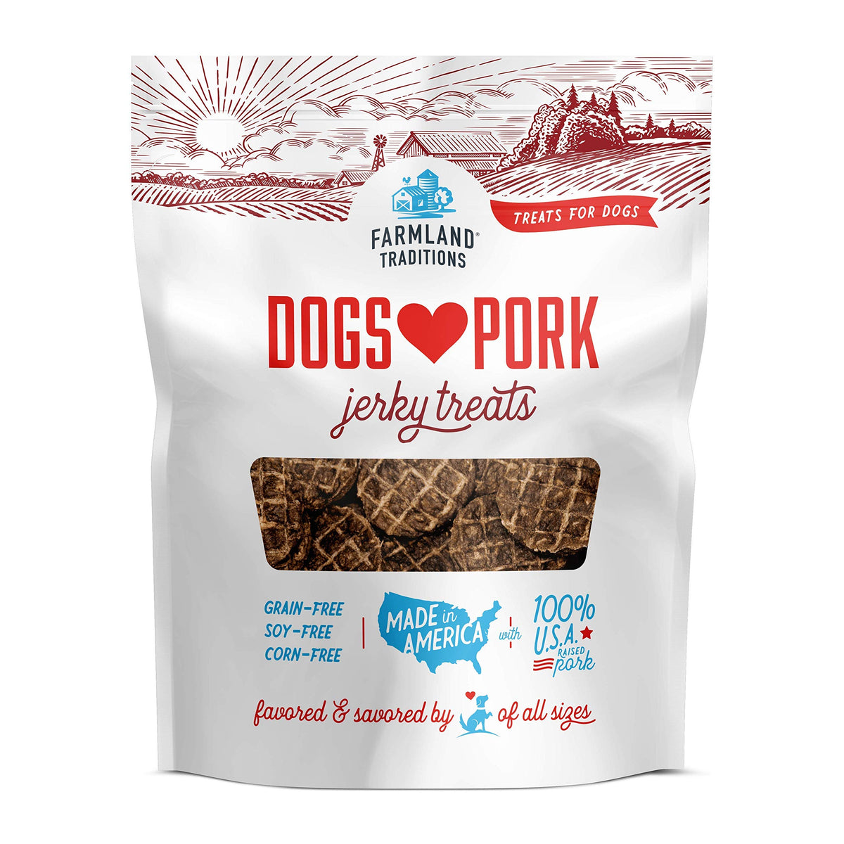 Farmland Traditions New Filler Free Dogs Love Pork Premium Jerky Treats for Dogs (5 oz.)
