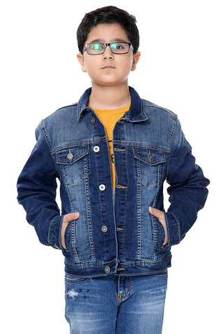 Boys Kids Denim Jacket Jacket Coat With Button Designer's Boys Jacket UK Age 5-13Years (Mid Wash, 11-12 Years)