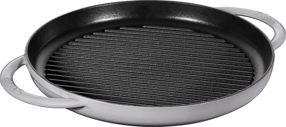 Staub 40511-782 Pure Grill, Round, Gray, 11.8 inches (30 cm), Grill Pan, Two Hands, Casting, Enamel, Induction Compatible