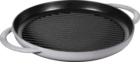 Staub 40511-782 Pure Grill, Round, Gray, 11.8 inches (30 cm), Grill Pan, Two Hands, Casting, Enamel, Induction Compatible