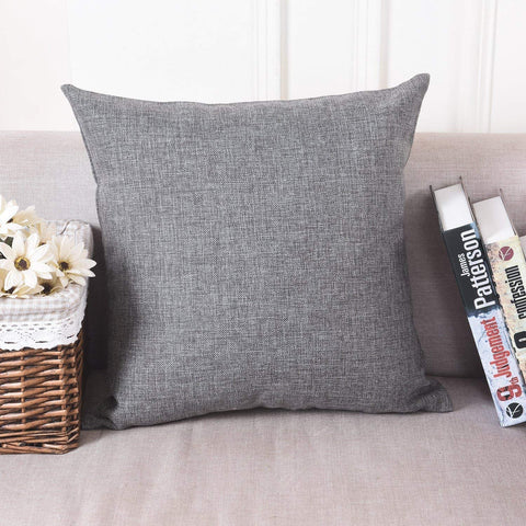 Khooti Jute Cushion Cover, 18x18 (Light Grey) (Pack of 1)